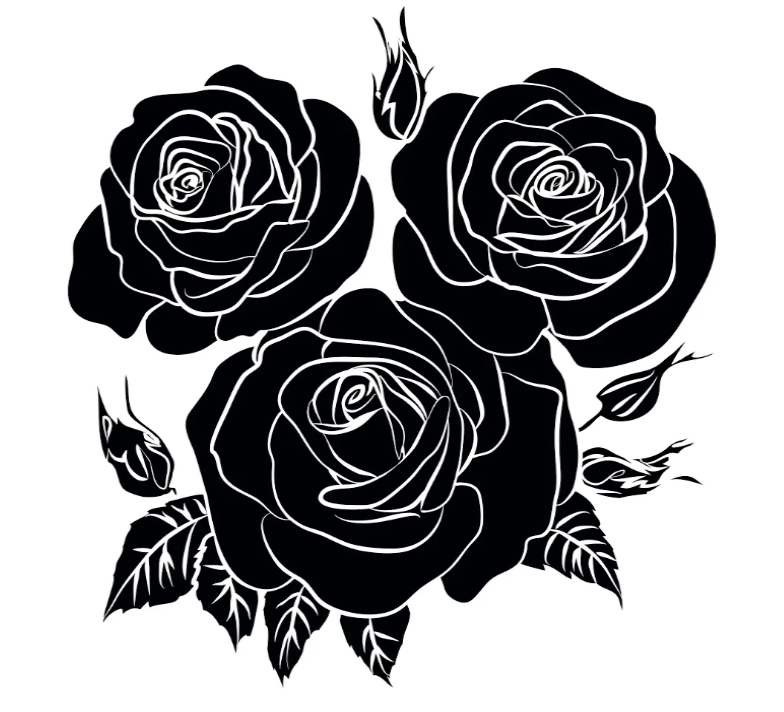 Semi-Permanent Tattoo - Black Roses