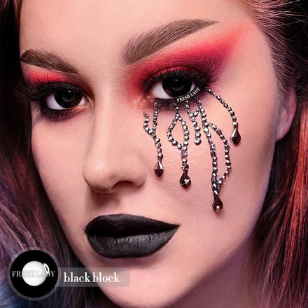 Black Block Coloured Contact Lenses