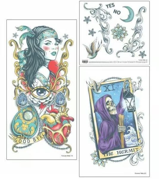 Conjunto de tatuagens de manga Fortune Teller