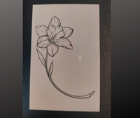 Black Daffodil Temporary Tattoo