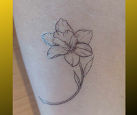 Black Daffodil Temporary Tattoo