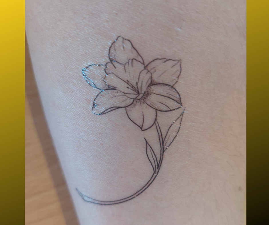 Black Daffodil Temporary Tattoo