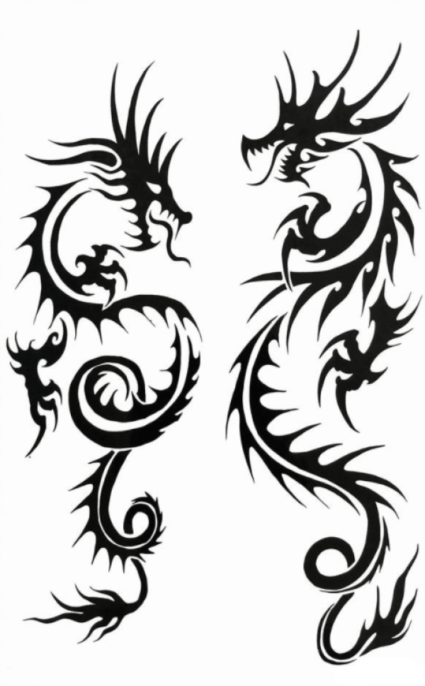 Amazon.com : Realistic Dragon Tattoo Temporary For Men Adults, Large Black  Color Dragon Tribal Fake Tattoo Women Half Sleeve, 3D Big Temp Tatoo  Sticker Arm Chest Shoulder Teen Kid Boy Body Art