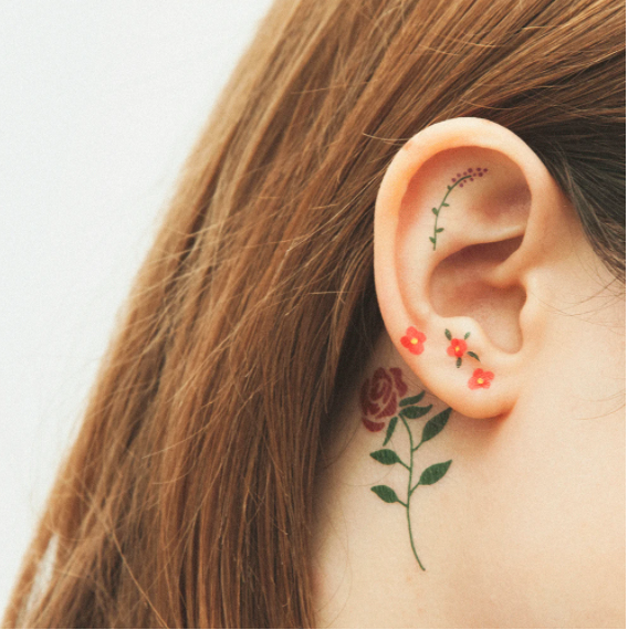 TATTOOS.ORG — Flower Behind the Ear Tattoo Artist: 타투이스트_원석...