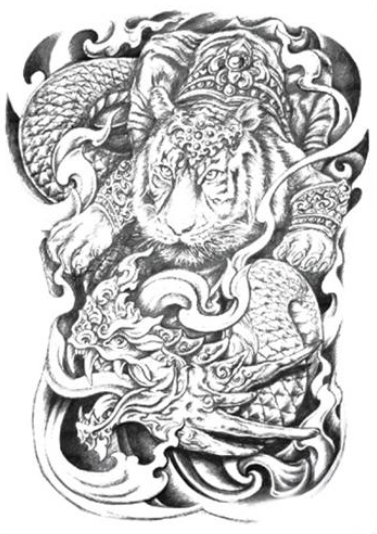 Dragon and Tiger Tattoo Wall Decal – Wallmonkeys