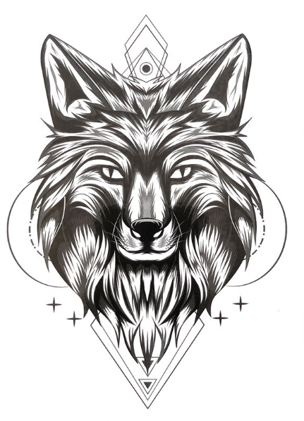 Wolf head from zelda tears of the fallen kingdom tattoo idea | TattoosAI