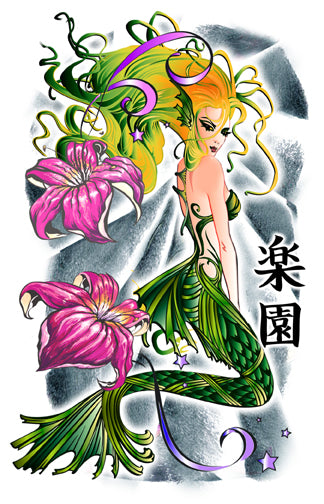 mermaid with lotus flower tattoo｜TikTok Search