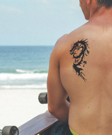 dragon tribal shoulder tattoos