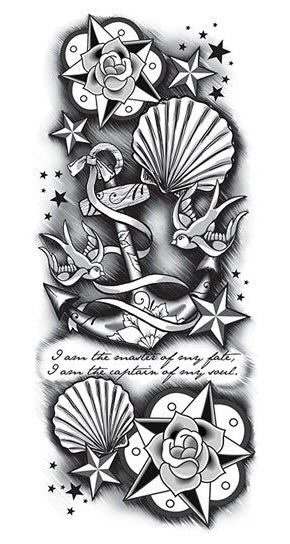 Waterproof Half Arm Sleeve Tattoo Sticker Angel Anchor Boat - Temu