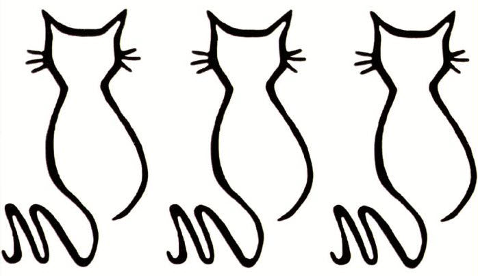 Black Cat Outline Temporary Tattoo – OhMyTat