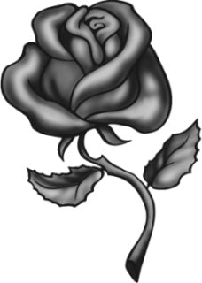 small rose tattoo designs black
