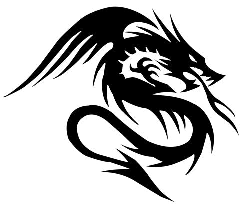 Black Ink Dragon Tattoo | Dragon tattoo, Faded tattoo, Tattoos