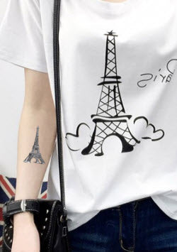 eiffel tower watercolor tattoo