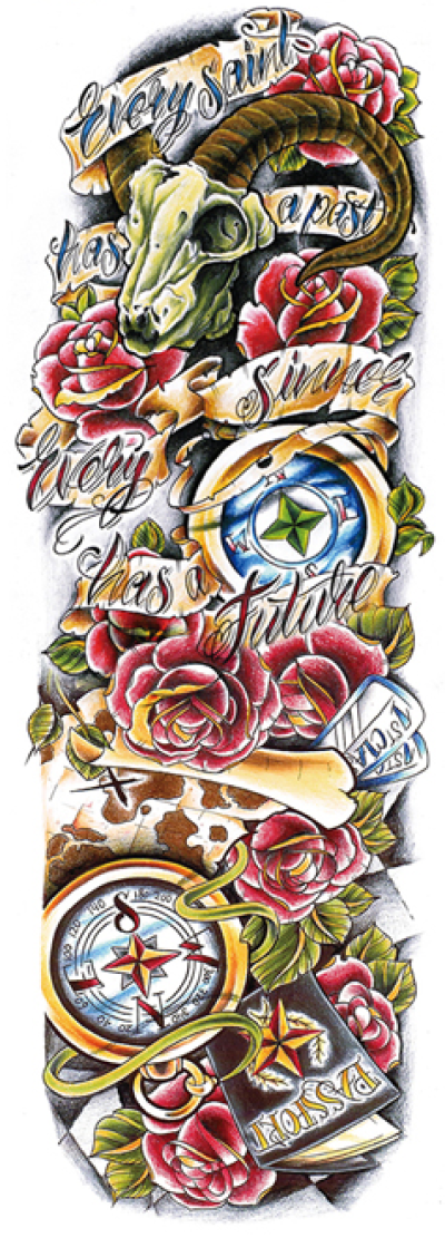 Colorful tattoo PNG transparent image download, size: 6700x5674px