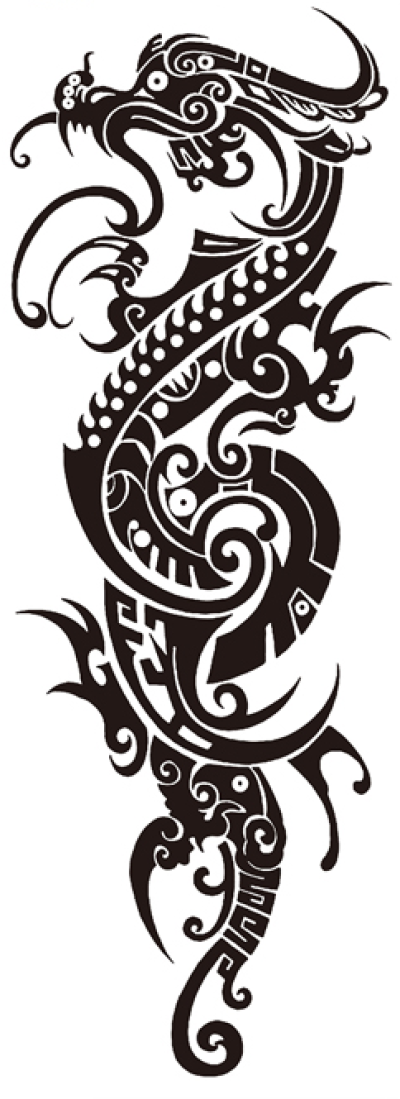 tribal dragon arm tattoo