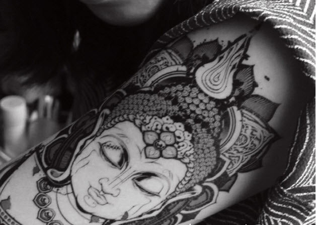 This Full Arm Buddha Tattoo