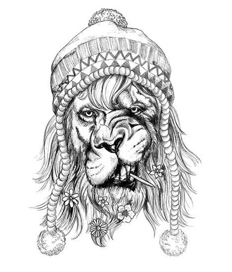 Premium Vector | Dark lion beast king animal fangs art tattoo grunge  vintage style illustration
