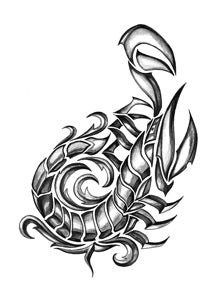 tribal scorpion tattoo back