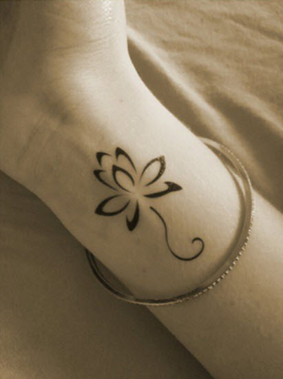 1pc Women's Lotus Flower Design Temporary Tattoo For Hand, Back, Chest,  Ankle, Body | SHEIN USA