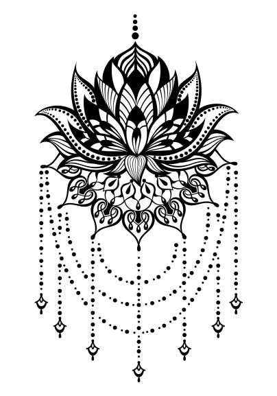 Lotus Mandala Chandelier Tattoo – Tattoo for a week