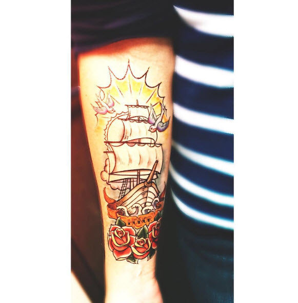 Sailboat Outline: Choose Your Style Temporary Tattoo Dream Clouds Traveling  Ship Swirls Cute Wrist Tattoo - Etsy