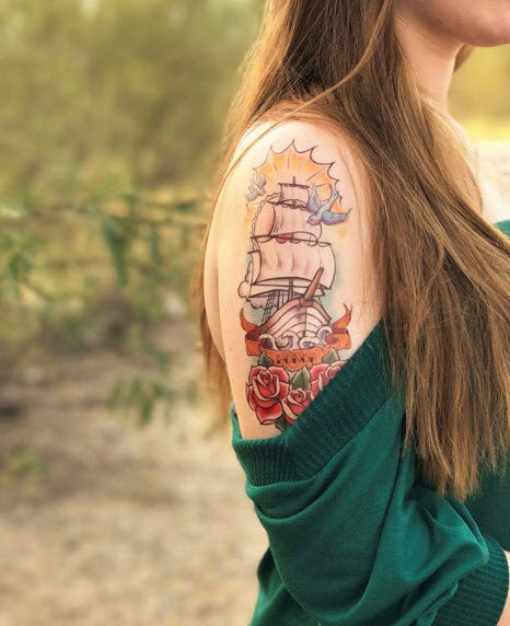 realistic nautical tattoos done in San Francisco at Masterpiece Tattoo