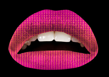 Purple & Coral Halftone Violent Lips (3 Conjuntos Del Tatuaje De