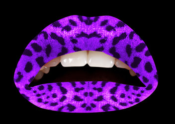Purple Leopard Violent Lips (3 Conjuntos Del Tatuaje Del Labio)