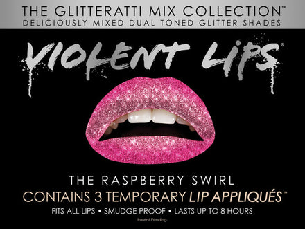 Raspberry Swirl Glitteratti Mix Violent Lips (Conjunto de 3 Tatu