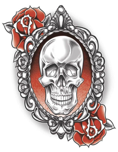 Skull head tattoo Royalty Free Vector Image - VectorStock