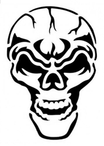 FLAMING SKULL 2 Large Glitter Tattoo Stencils x6 by Faketoos  Face  Paint Shop Australia