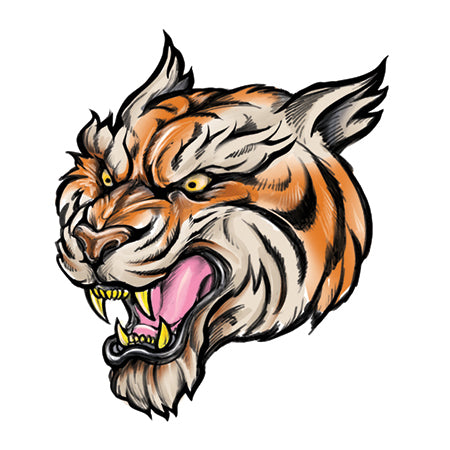 tiger head roar tattoo