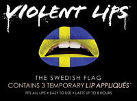 Violent Lips Swedish Flag (3 Set Tatuaggi Labbra)