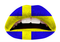 Swedish Flag Violent Lips (3 Lip Tattoo Sets)