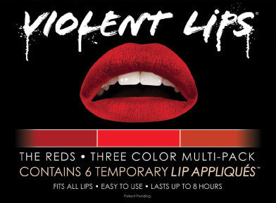 The Reds Violent Lips (Conjunto de 6 Tatuagens Labiais)