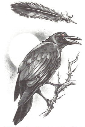 raven tattoo outline