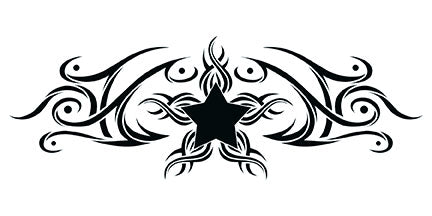 Premium Vector  Tribal star symbol logo on white background stencil decal  tattoo design concept flat vector