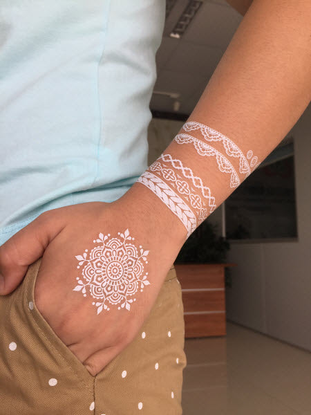 Red-brown Henna Tattoo Stickers Temporary Tattoos for Women Mandala Mehndi  Stickers for Hand Women's Body Protection Fake Tattoo - AliExpress